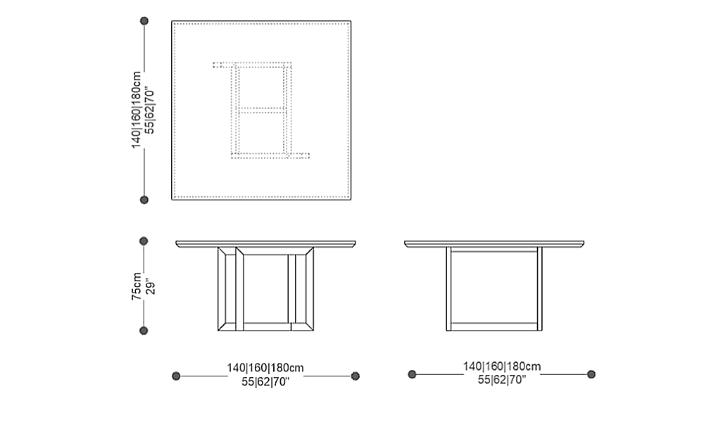 Image of the main dimensions of the product